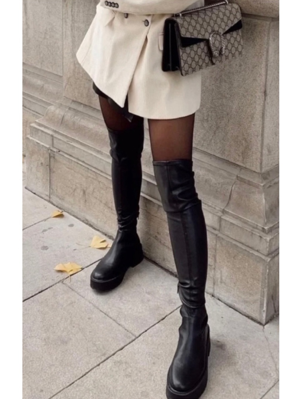 Steve Madden Industry Black Pull On Rounded Toe Over The Knee Boots Women’s 7